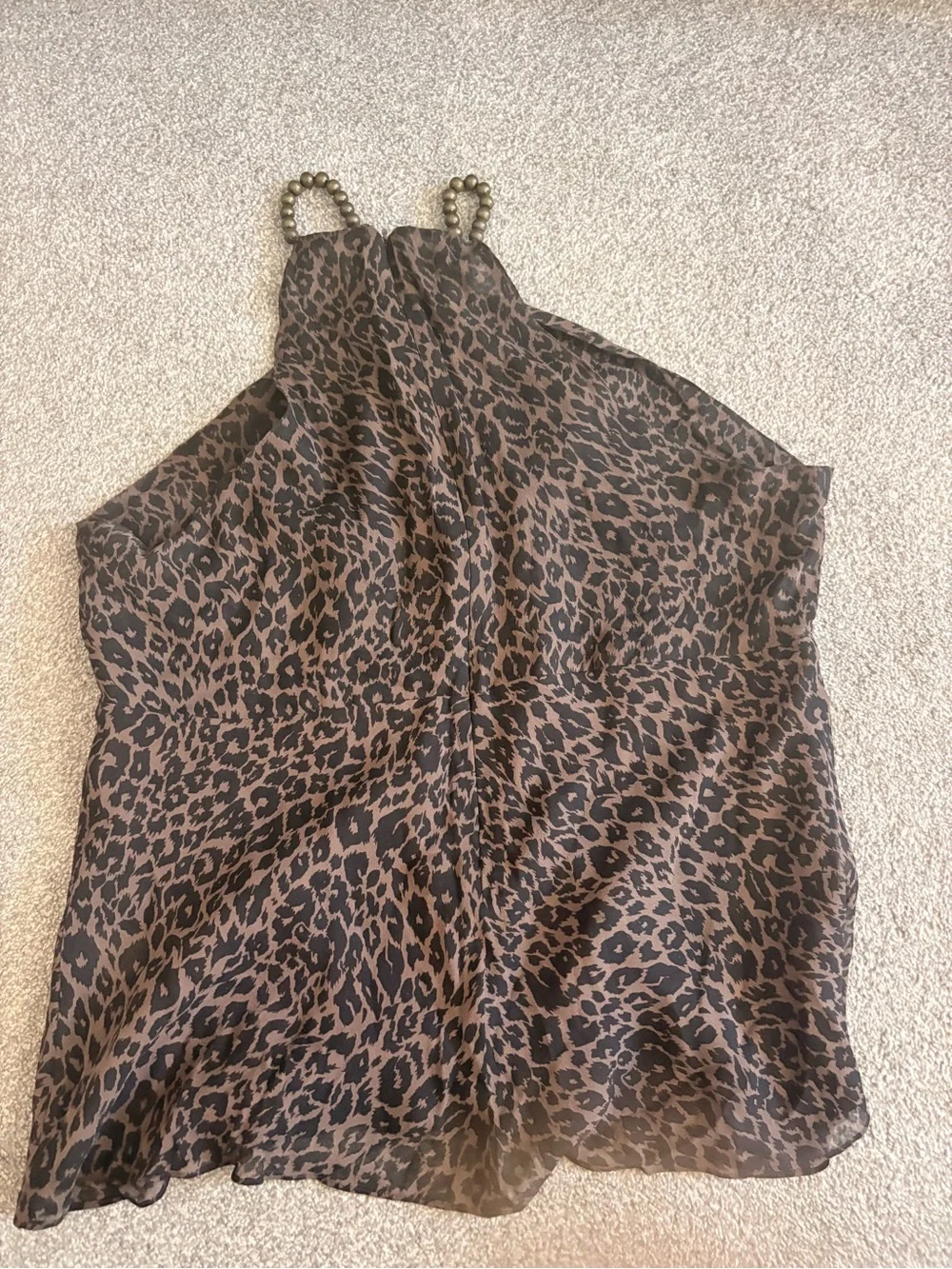 Michael Kors Brown Leopard Halter Cami Top